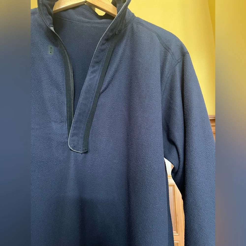Eddie Bauer Pullover Men’s Fleece 1/2 Zip Navy Blue Size L Tall - Picture 9 of 12